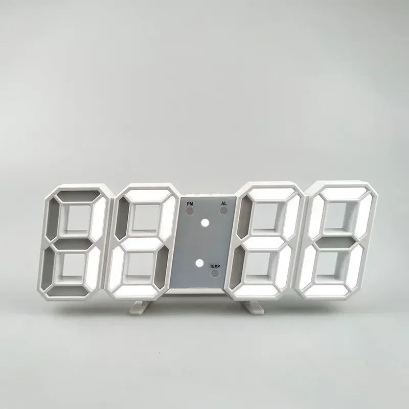 3D LED Digital Wall Clock – Alarm, Calendar & Night Light