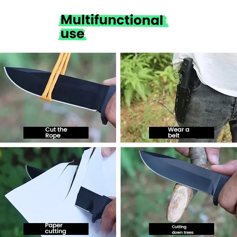 Outdoor Survival Straight Knife – Stainless Steel Camping Blade