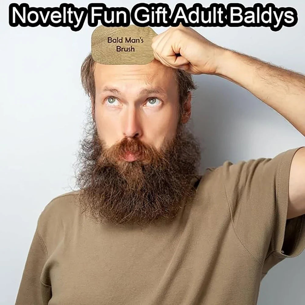 Bald Man Brush – Funny Wooden Novelty Gift for Bald Heads