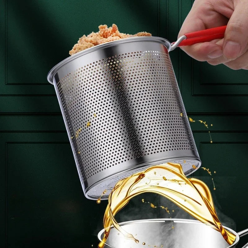 Stainless Steel Mini Deep Fryer Pot & Basket – 12cm Induction