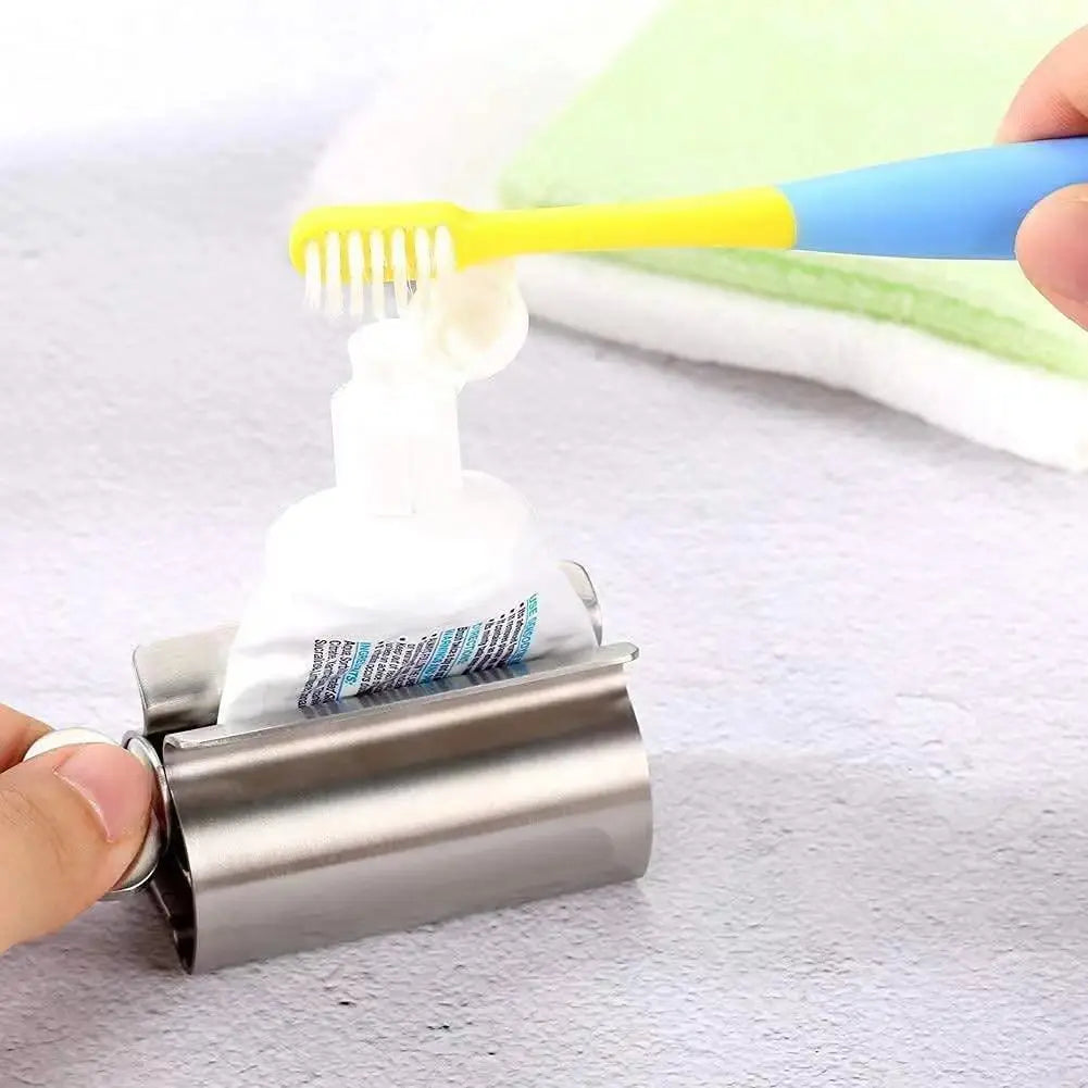 Stainless Steel Toothpaste Tube Squeezer Roller & Holder Stand