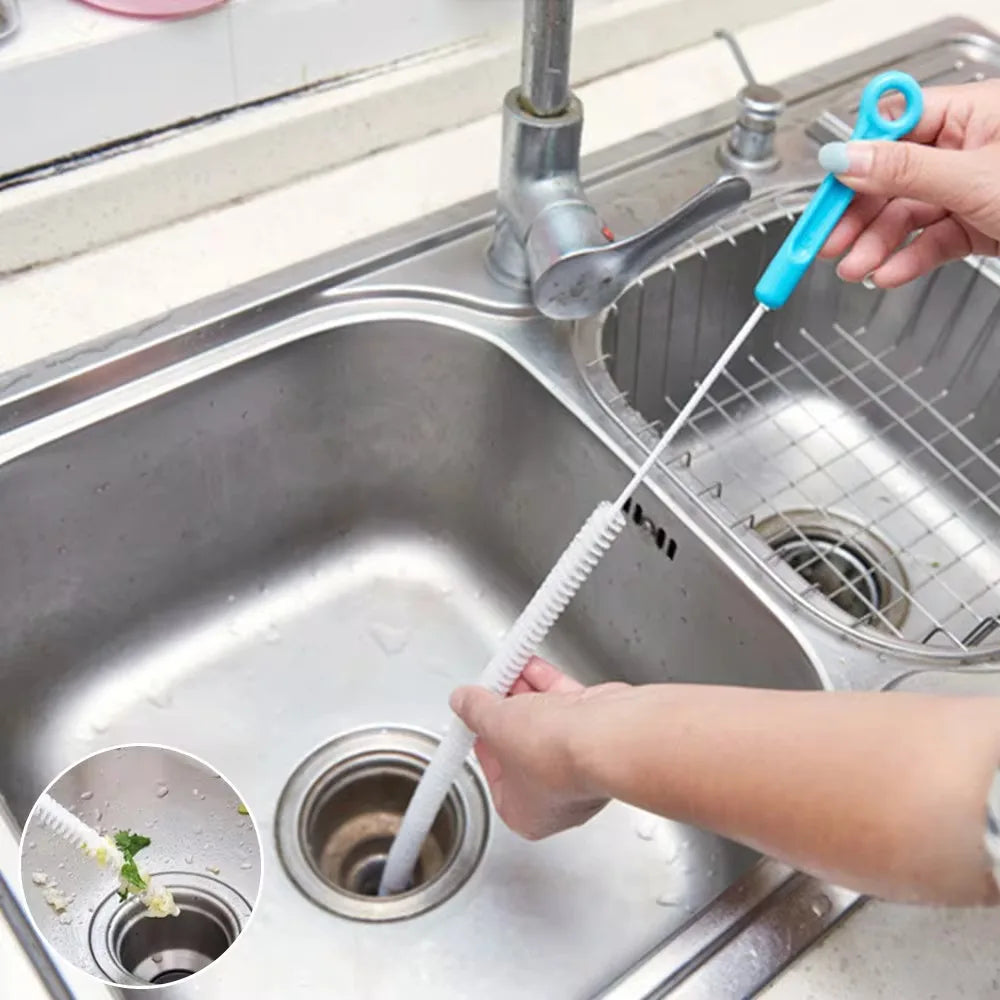 Household Cleaning Nylon Sewer Brush Flexible Metal Pipeline Tools