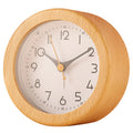 Minimalist Solid Wood Analog Alarm Clock with Night Light