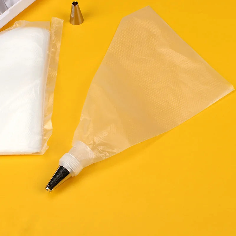 100-Pack Disposable Piping Bags – Anti-Burst Icing & Pastry Bags