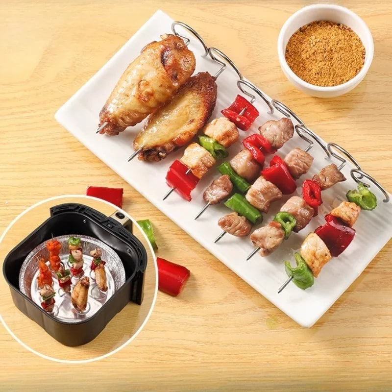 10 Multifunctional 304 Stainless Steel Barbecue Skewers Air Fryer