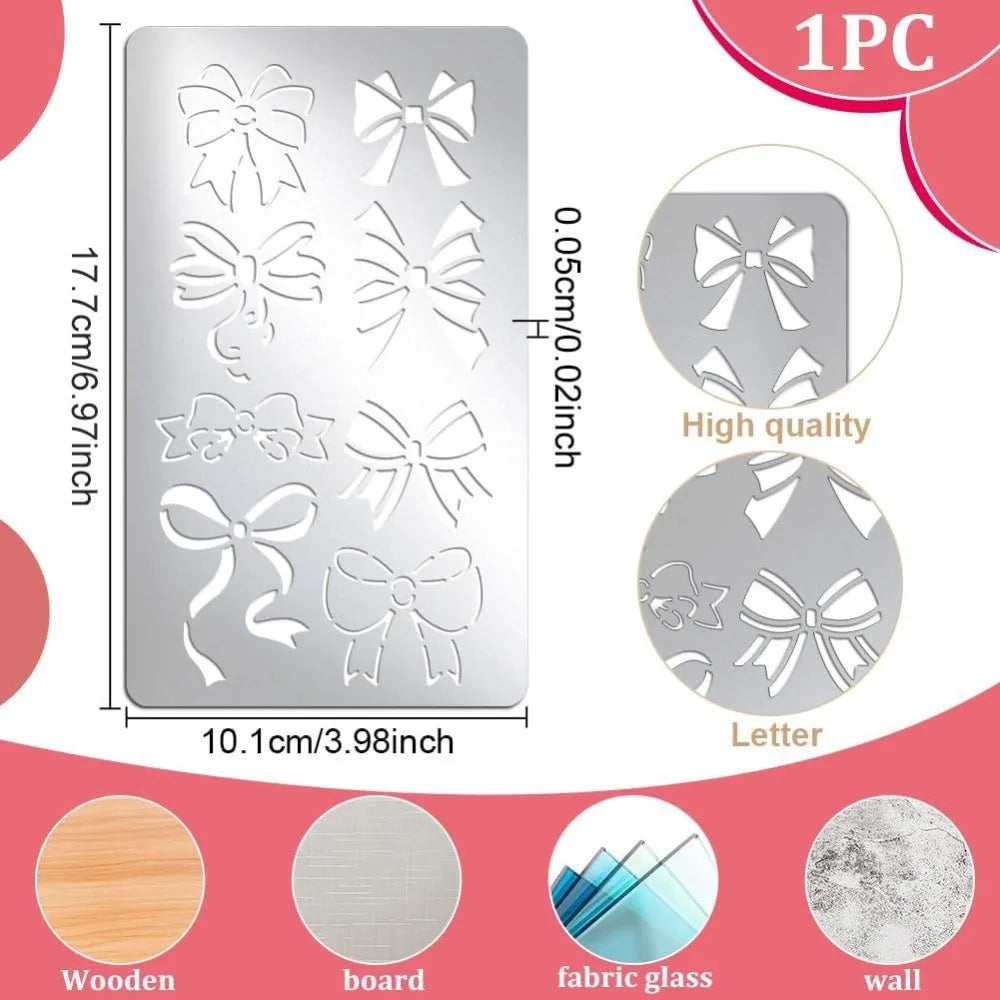 Bows Metal Stencil – Reusable Stainless Steel Craft Template