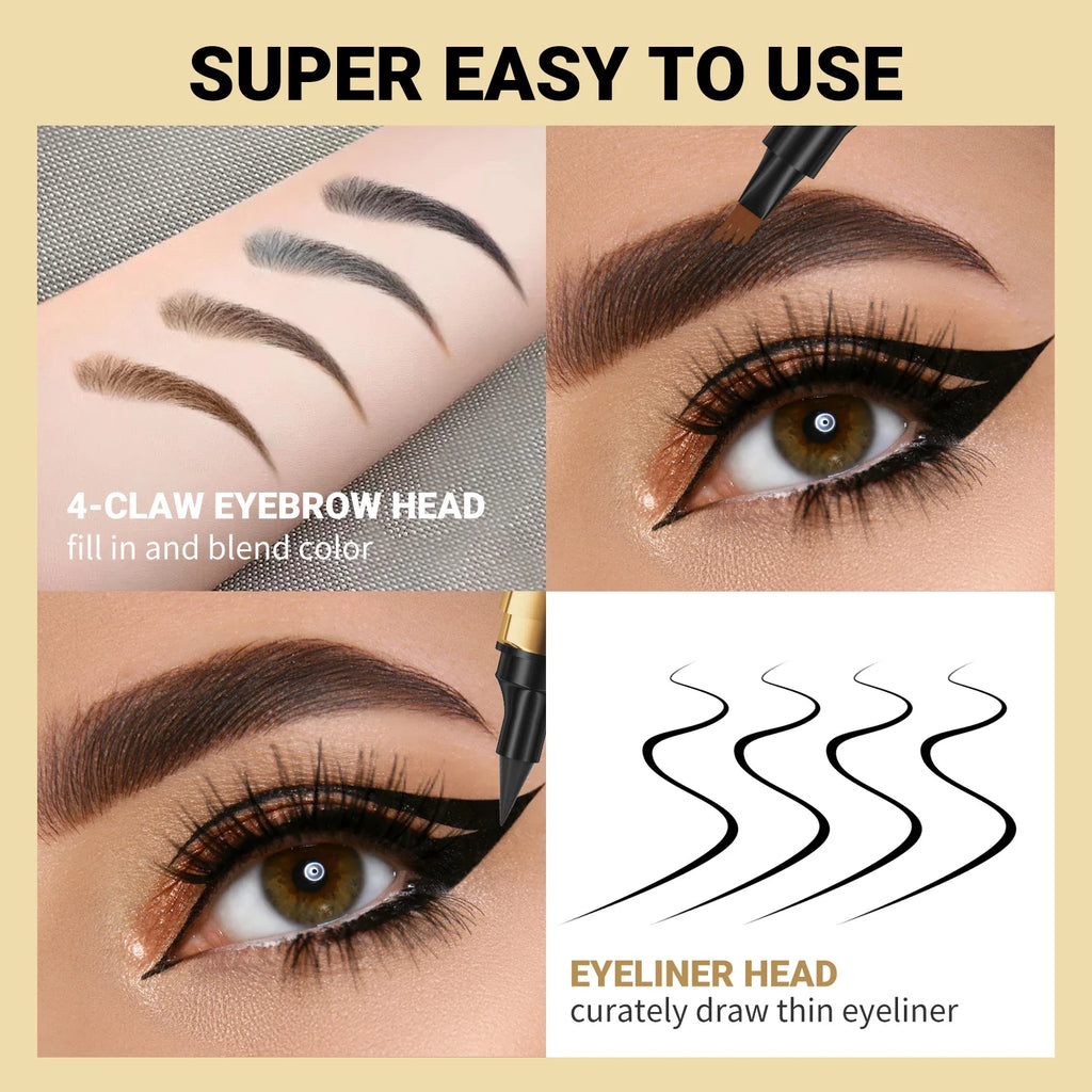 Hello Kiss 4-Tip Liquid Eyebrow Pen – Waterproof & Long-Lasting