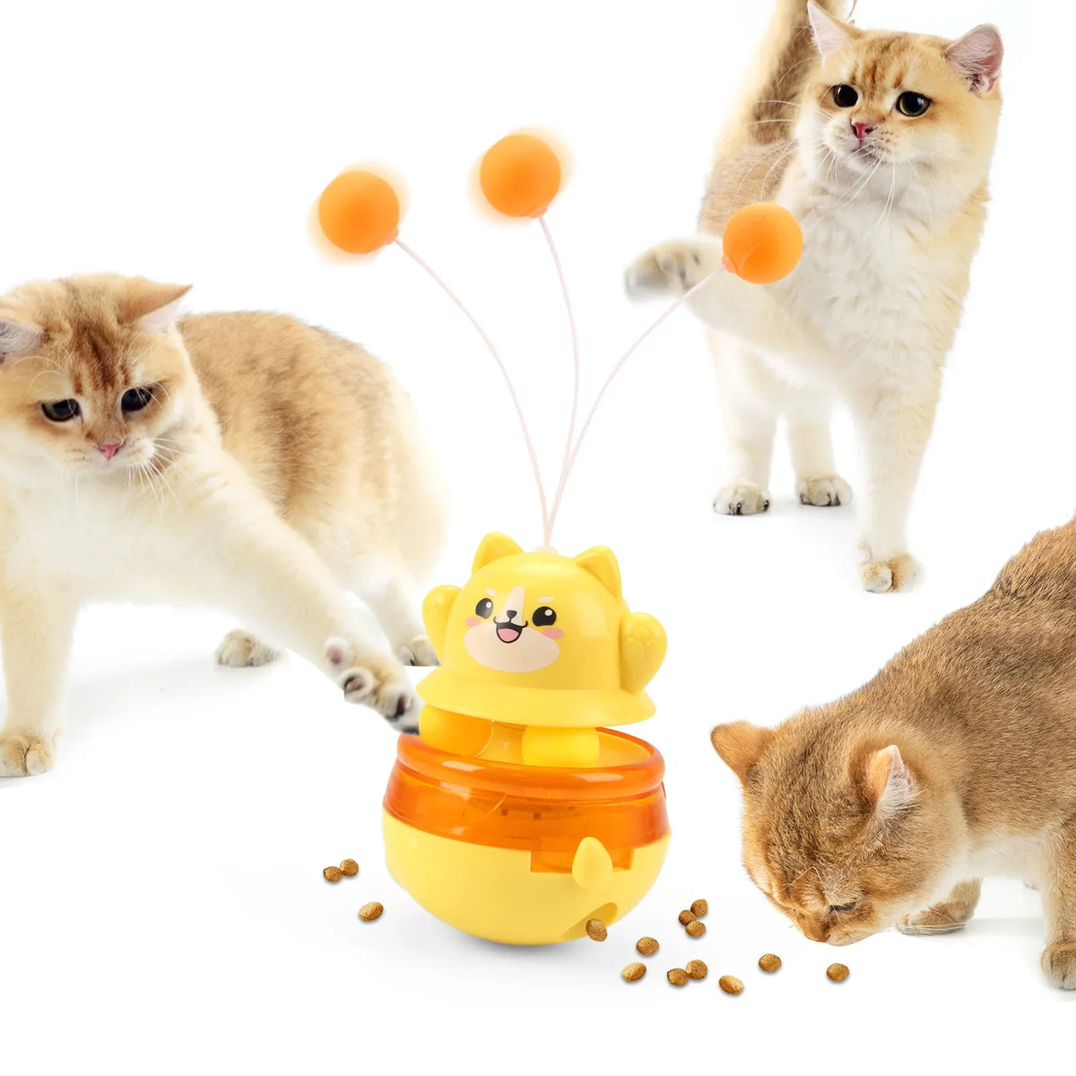 Pet Untoppleable Doll Cat Fun Intelligence Teasing Stick Leaky Food
