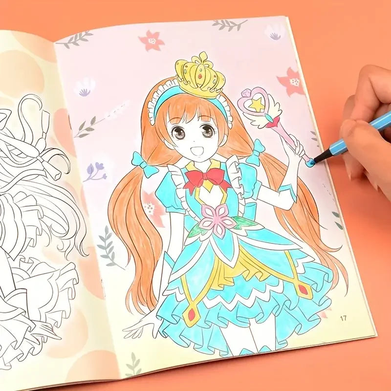 Princess Coloring Book Girls 6 Books Cute Drawings Learning