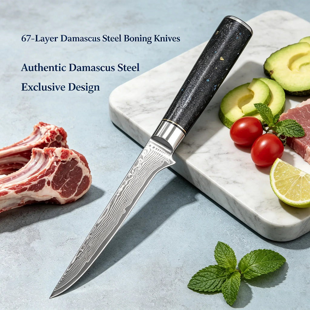 67-Layer Damascus Steel Boning Knife – Pro Chef Knife