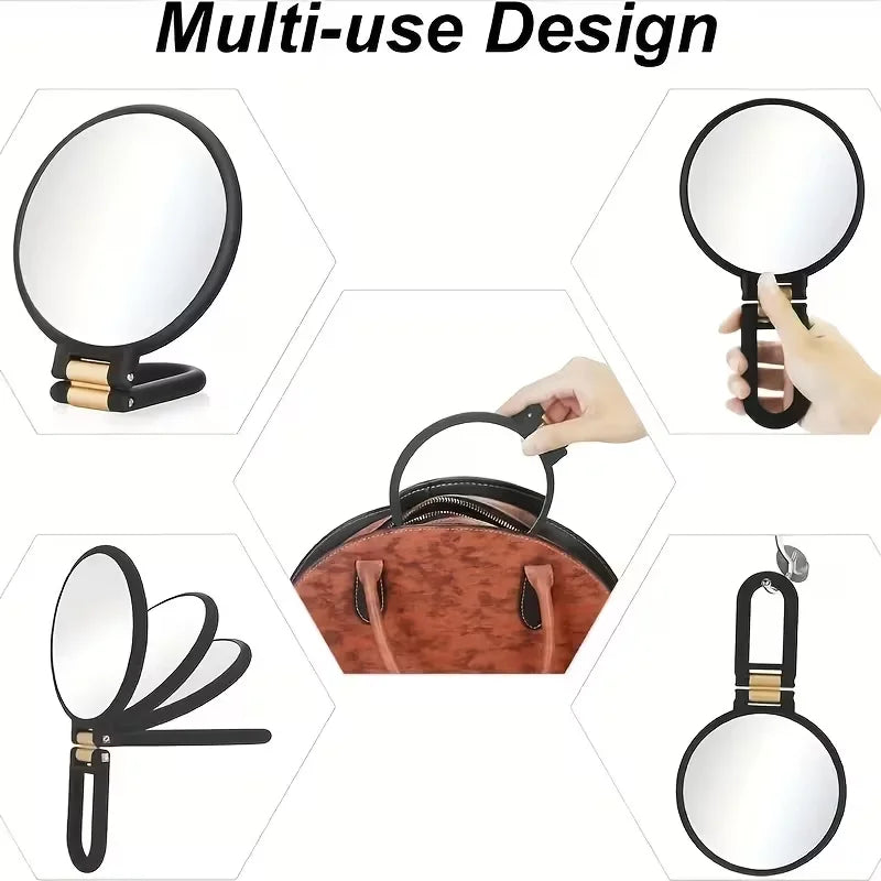 Double-Sided Handheld Makeup Mirror – 20x Magnification Foldable