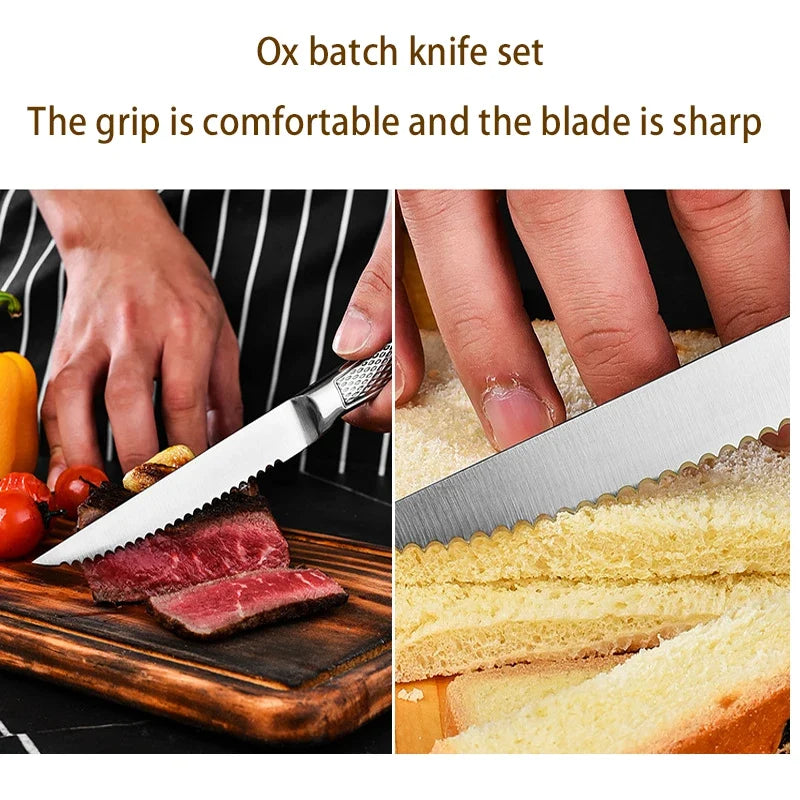Stainless Steel Steak Knife Set – Serrated Knives 1, 3 or 6 Piece