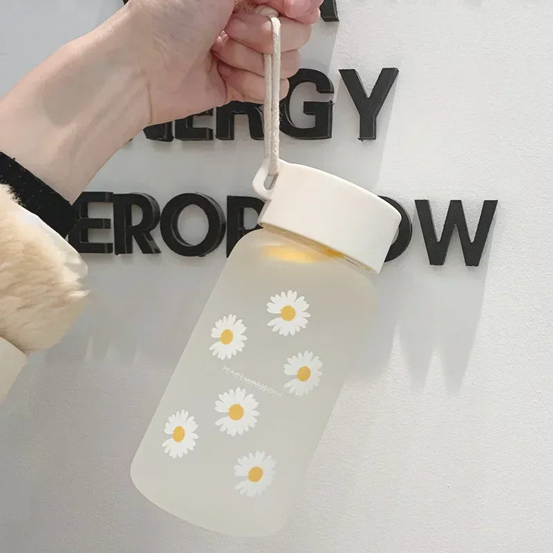Kawaii Frosted Transparent Water Bottle | Portable Insulated Cup