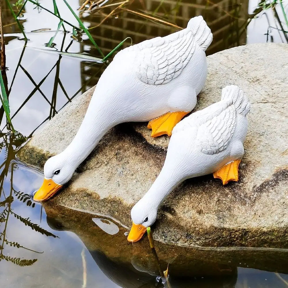 Resin Duck Figurines – Cute Miniature Garden & Pond Statues
