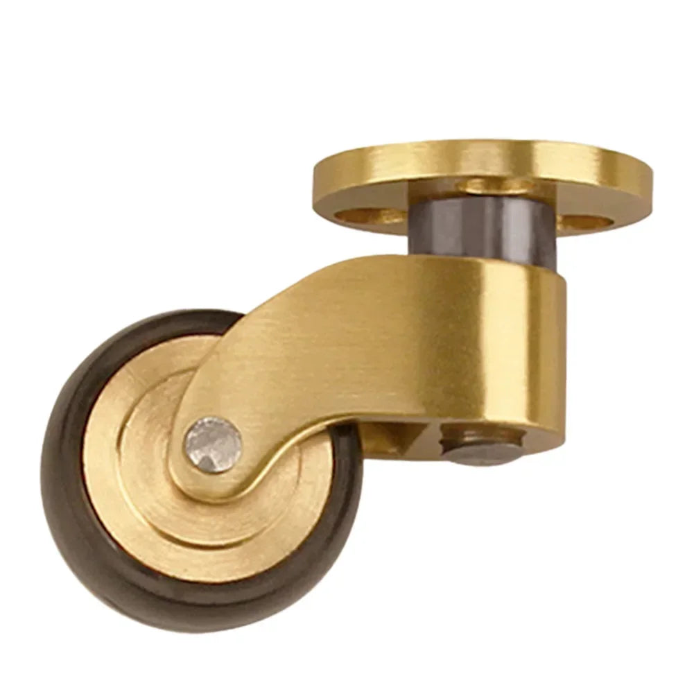 360° Brass Caster Wheels Set | Brushed Finish, Whisper-Quiet