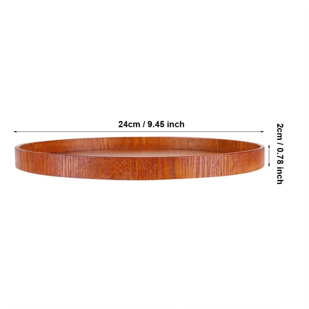 Round Rustic Wooden Serving Tray | Natural Wood Home Décor