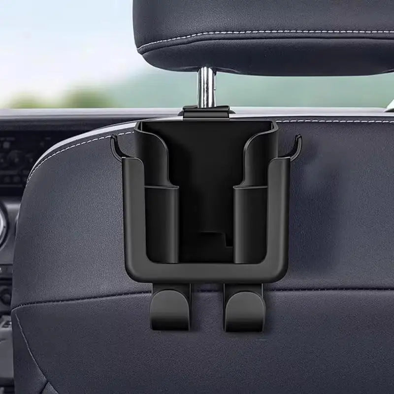 Car Headrest Cup Holder, Phone Mount & Rear Hook Rack