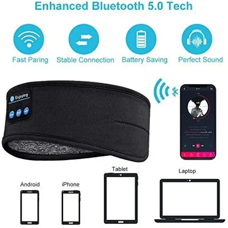 Removable Music Sleep Eye Mask Bluetooth Headband Sports Yoga Running