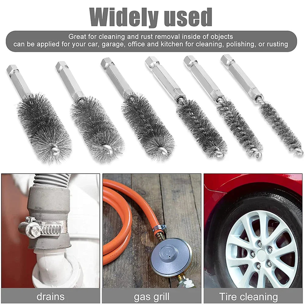8- Wire Tube Machinery Cleaning Brush Rust Cleaner Washing Polishing
