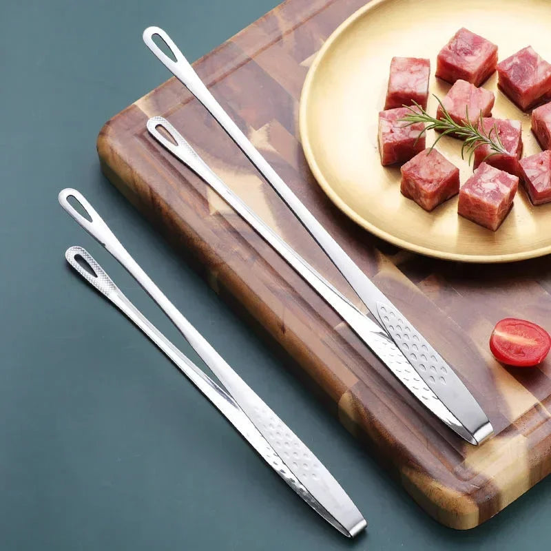 304 Stainless Steel BBQ Tongs – Korean Grill & Steak Clips
