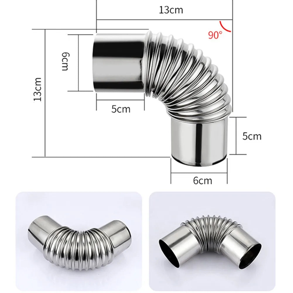 60 70 Stainless Steel 90 Elbow Chimney Liner Bend Multi-flue Stove