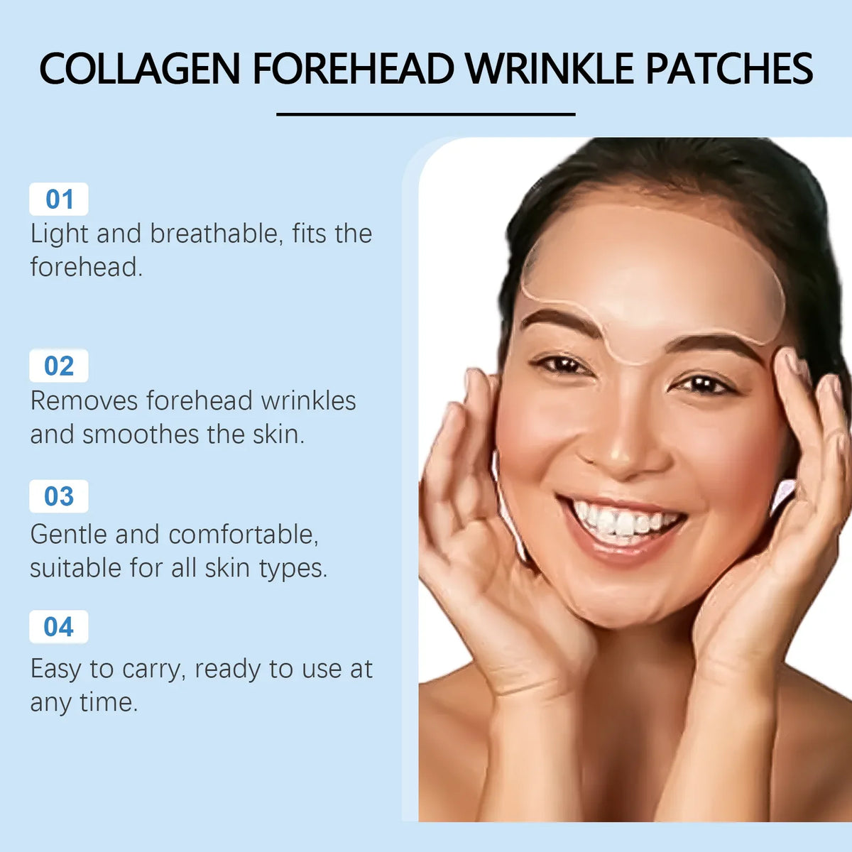 Jaysuing Collagen Anti-Wrinkle Forehead Patch – 5 or 10 Pack