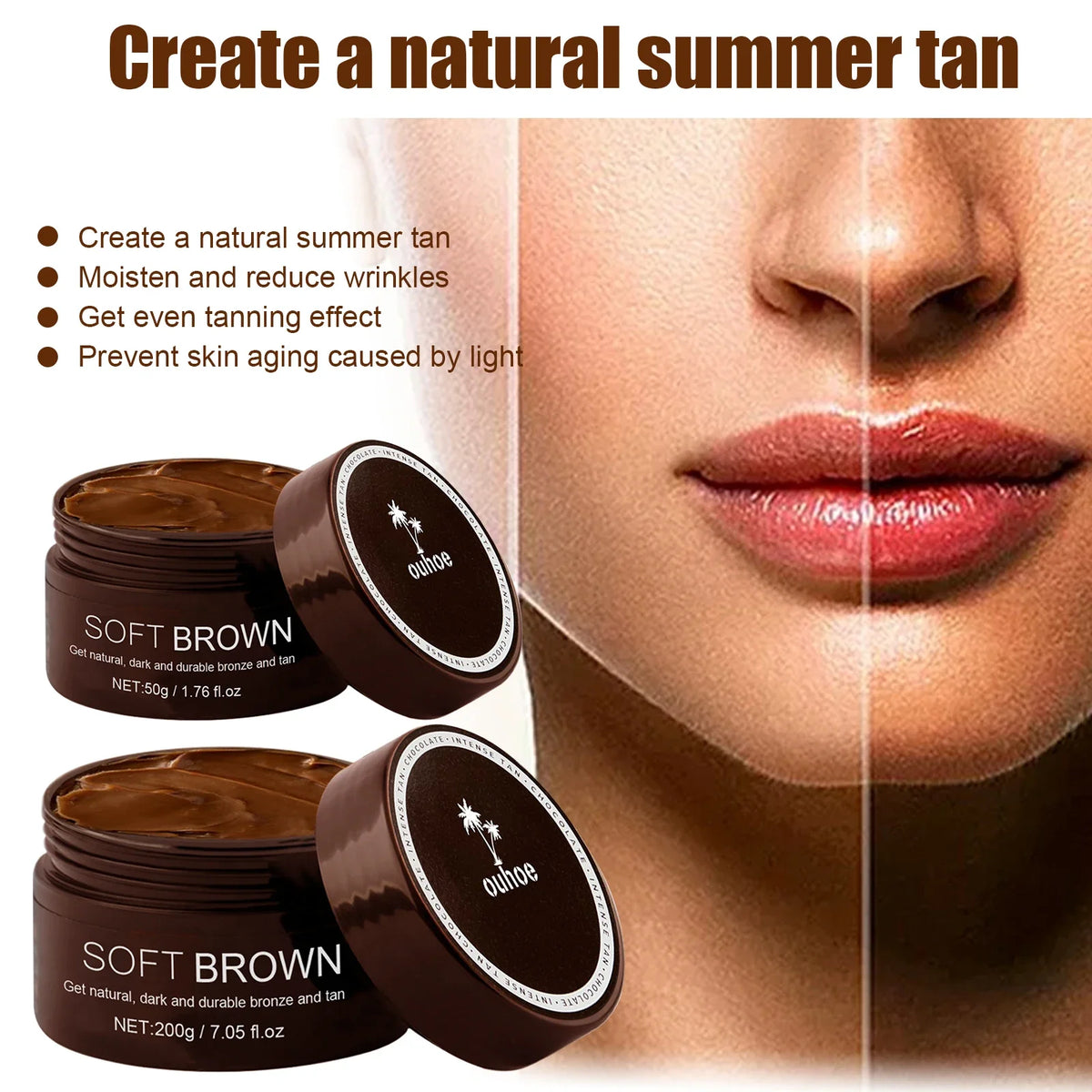 Self-Tanning Cream – UV Protection, Bronzer & Sunless Tan Body Lotion