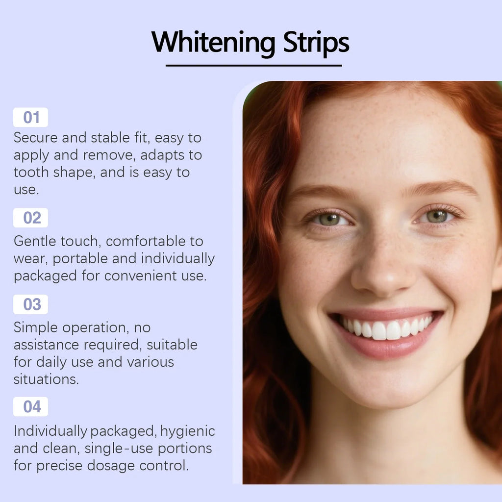 Purple Teeth Whitening Strips – Mint, Enamel Safe | 14 Strips