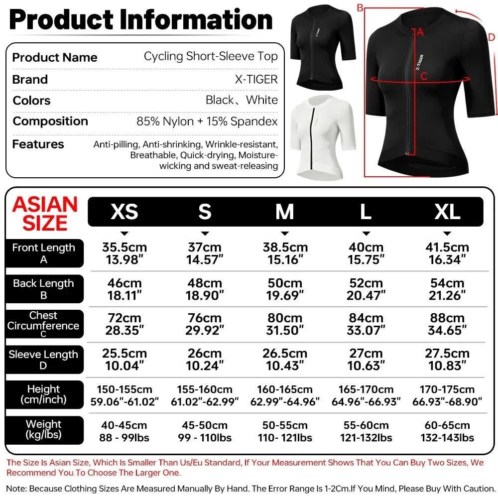 X-TIGER Women's Cycling Jersey UPF50+ Short Sleeve Bike Top