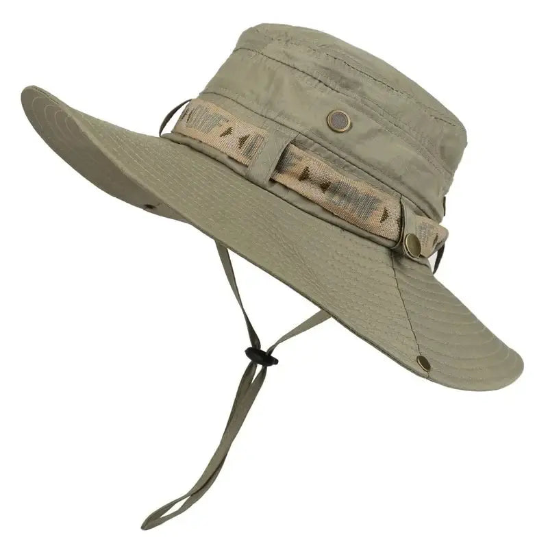 Men's Wide Brim Bucket Hat | UV Protection Mesh Safari Cap