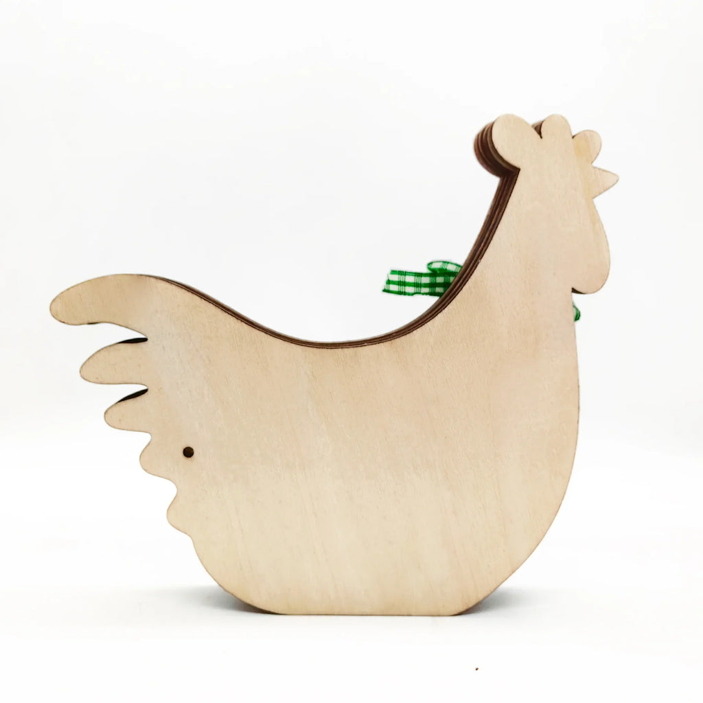 Easter Wooden Turkey Decorations Flowers Butterfly Home Tabletop