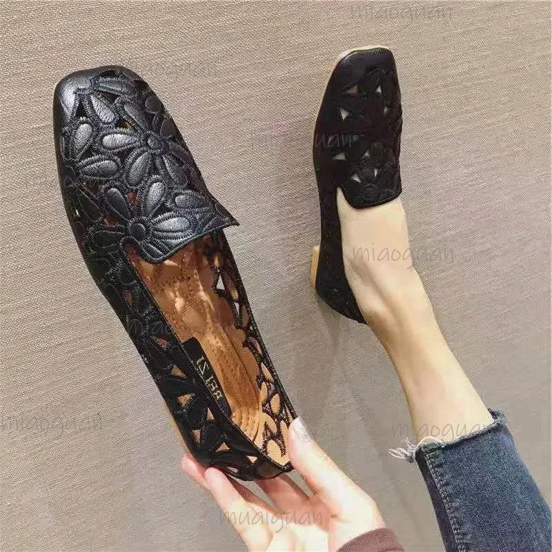 Women's Floral Mesh Slip-On Loafers | Breathable Summer Flats
