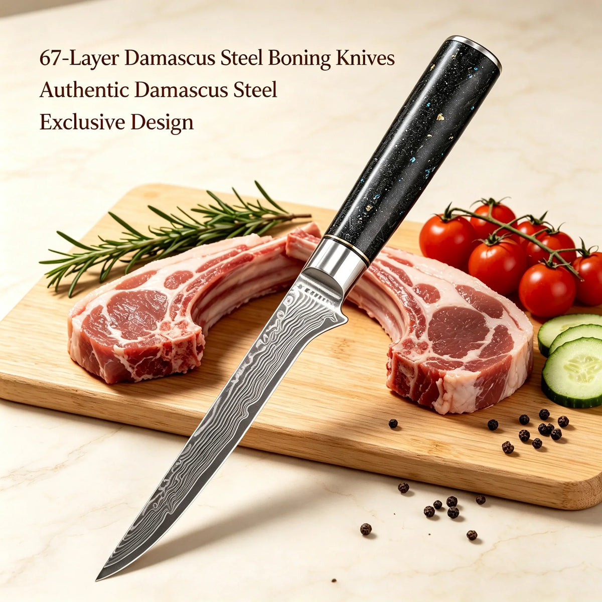 Damascus Steel 67-Layer Boning Knife – Sharp Chef Blade