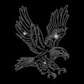 Eagle Rhinestone Iron-On Heat Transfer Decal | Bling Patch