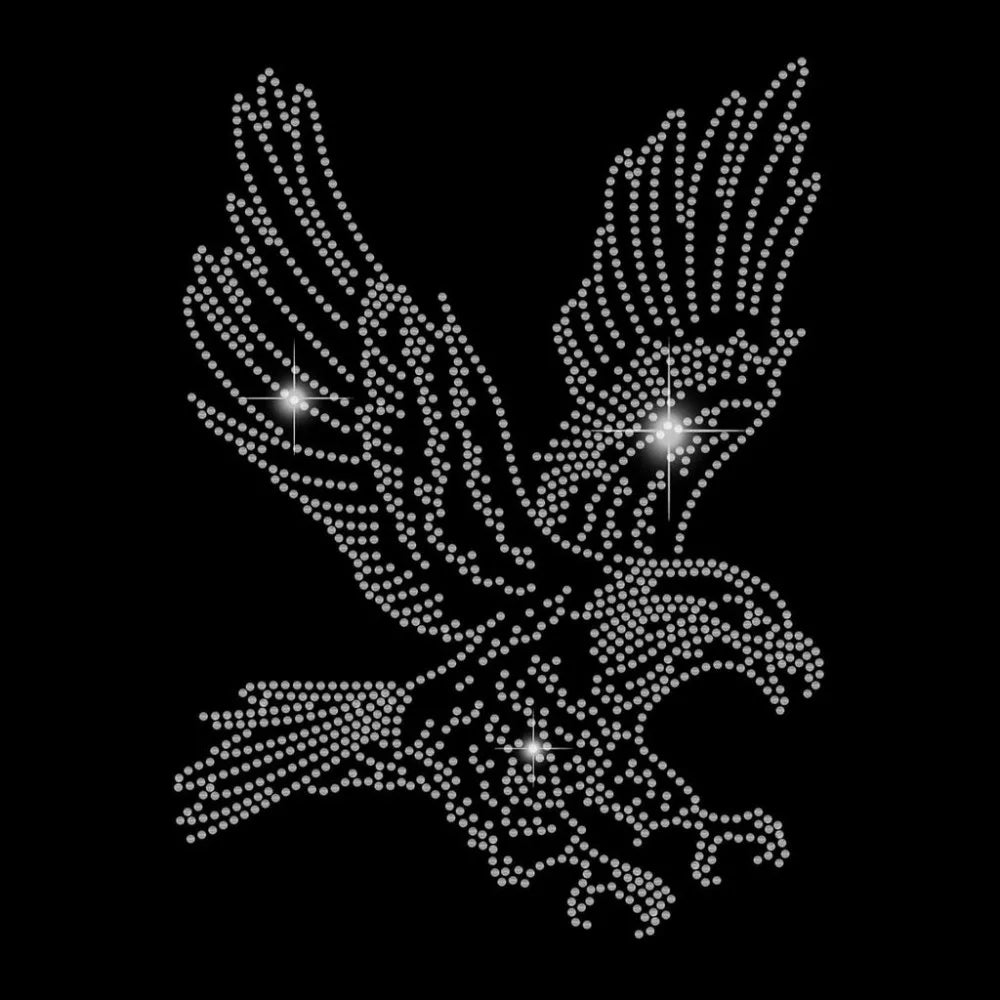 Eagle Rhinestone Iron-On Heat Transfer Decal | Bling Patch