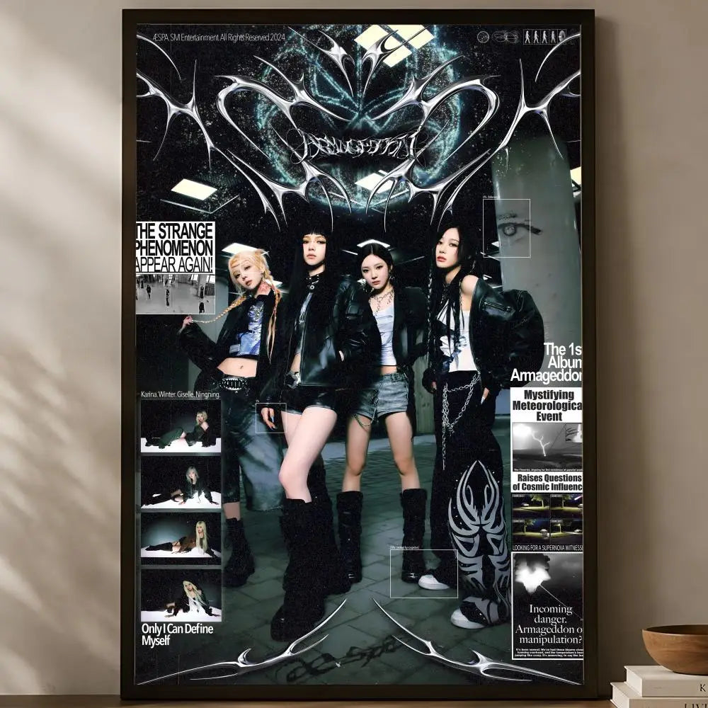 aespa HD Self-Stick Music Poster – Waterproof K-Pop Wall Art