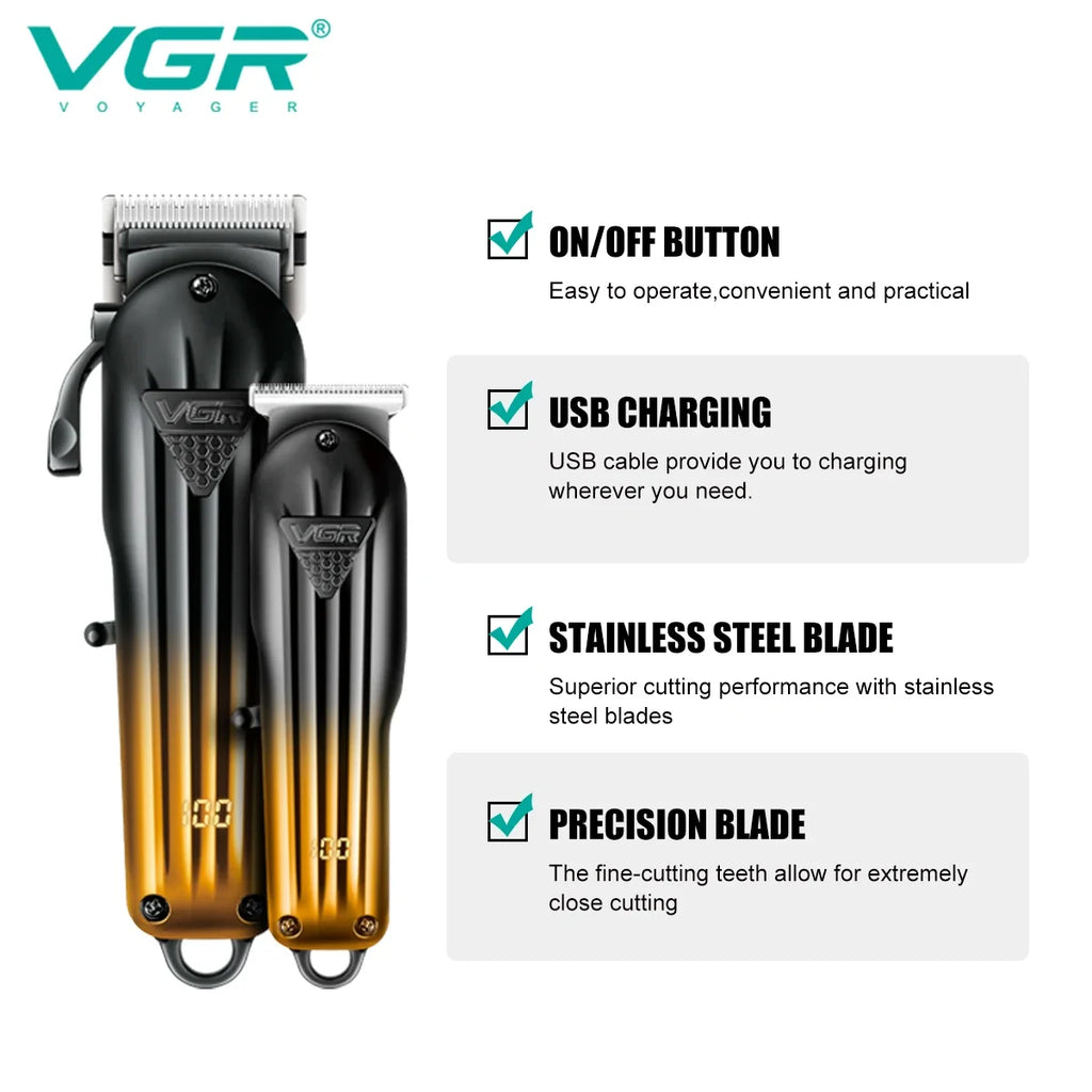 VGR V-646 Professional Rechargeable Hair Clipper Set for Men