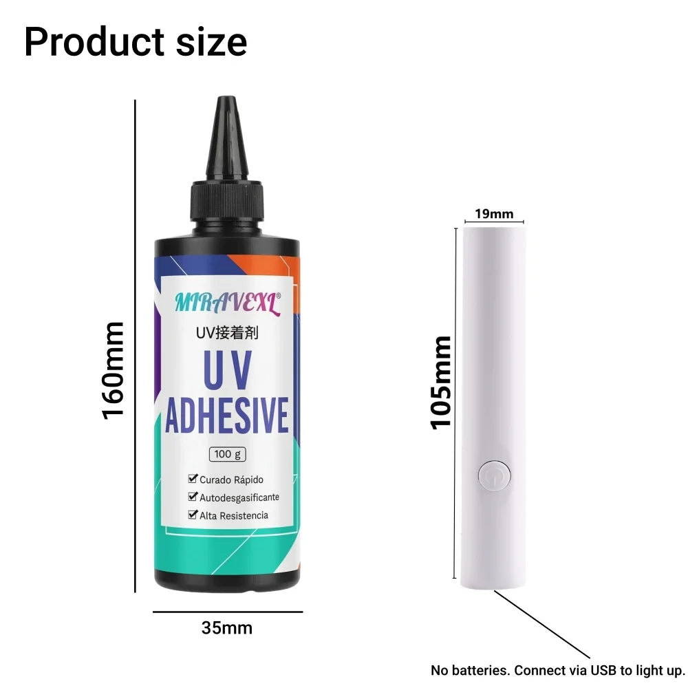 MIRAVEXL Clear UV Resin Kit – Fast Cure, Jewelry & DIY