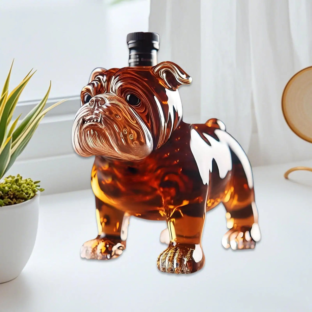 Funny Dog Whiskey Bottle Unique Decanter Glass Collectible Novelty