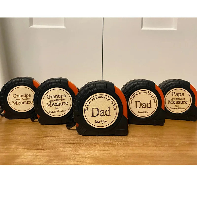 Father's Day Tape Measure No One Measures Up Wood Chip Engraved