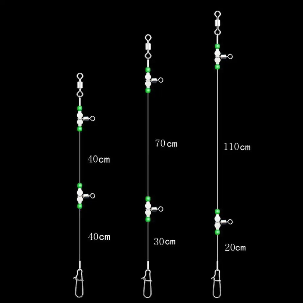Night Glow Fishing Leaders with Swivels & Snaps | Saltwater & Freshwater