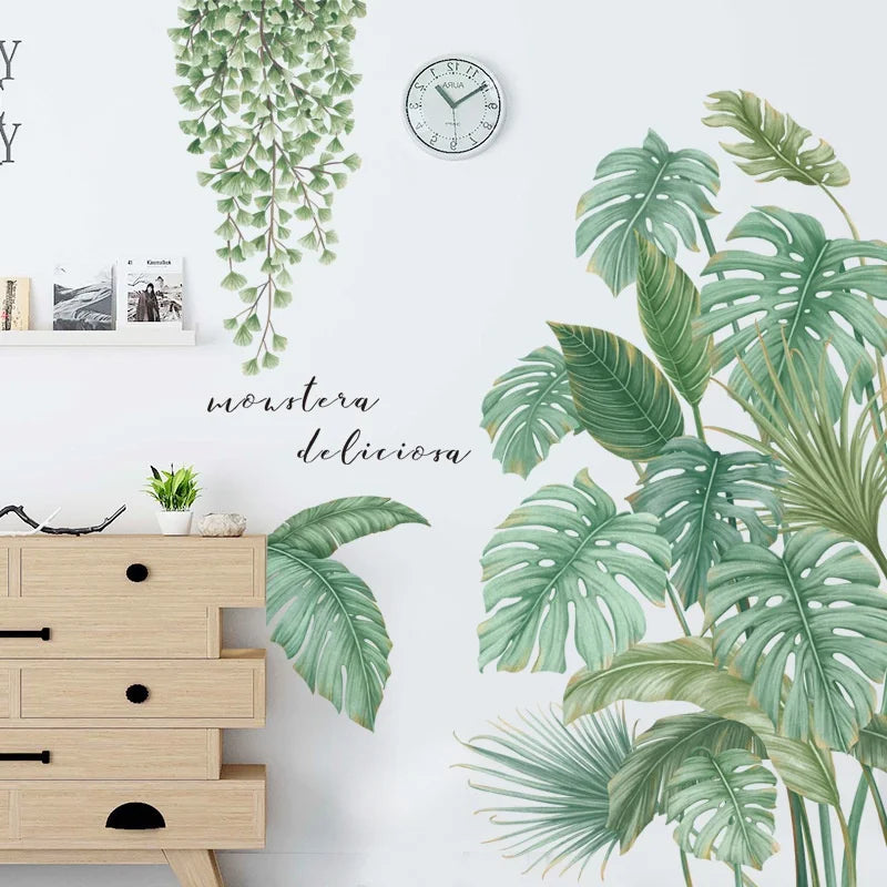 Monstera Leaf Wall Decal – Nordic Tropical Vinyl Sticker