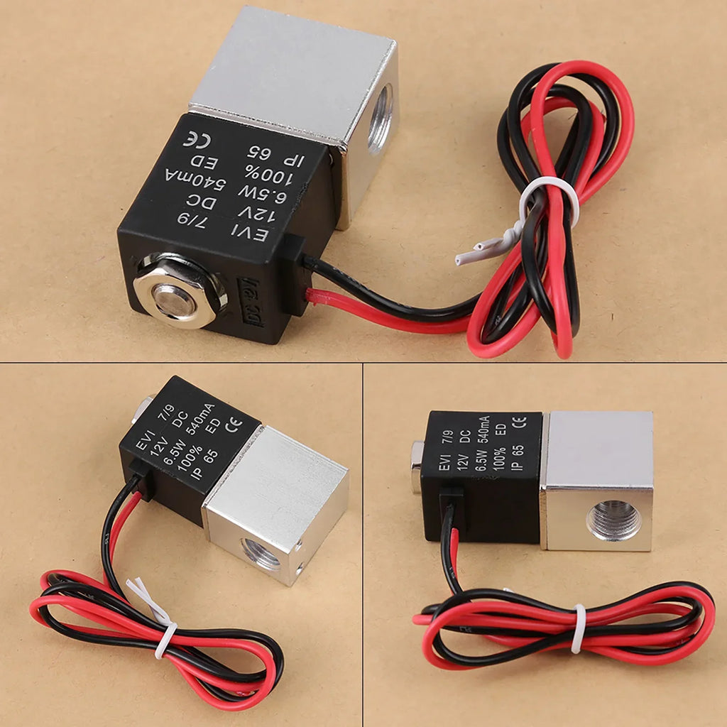 2 Way Normally Closed Valve 12V DC 1 4 Pneumatic Aluminum Electric