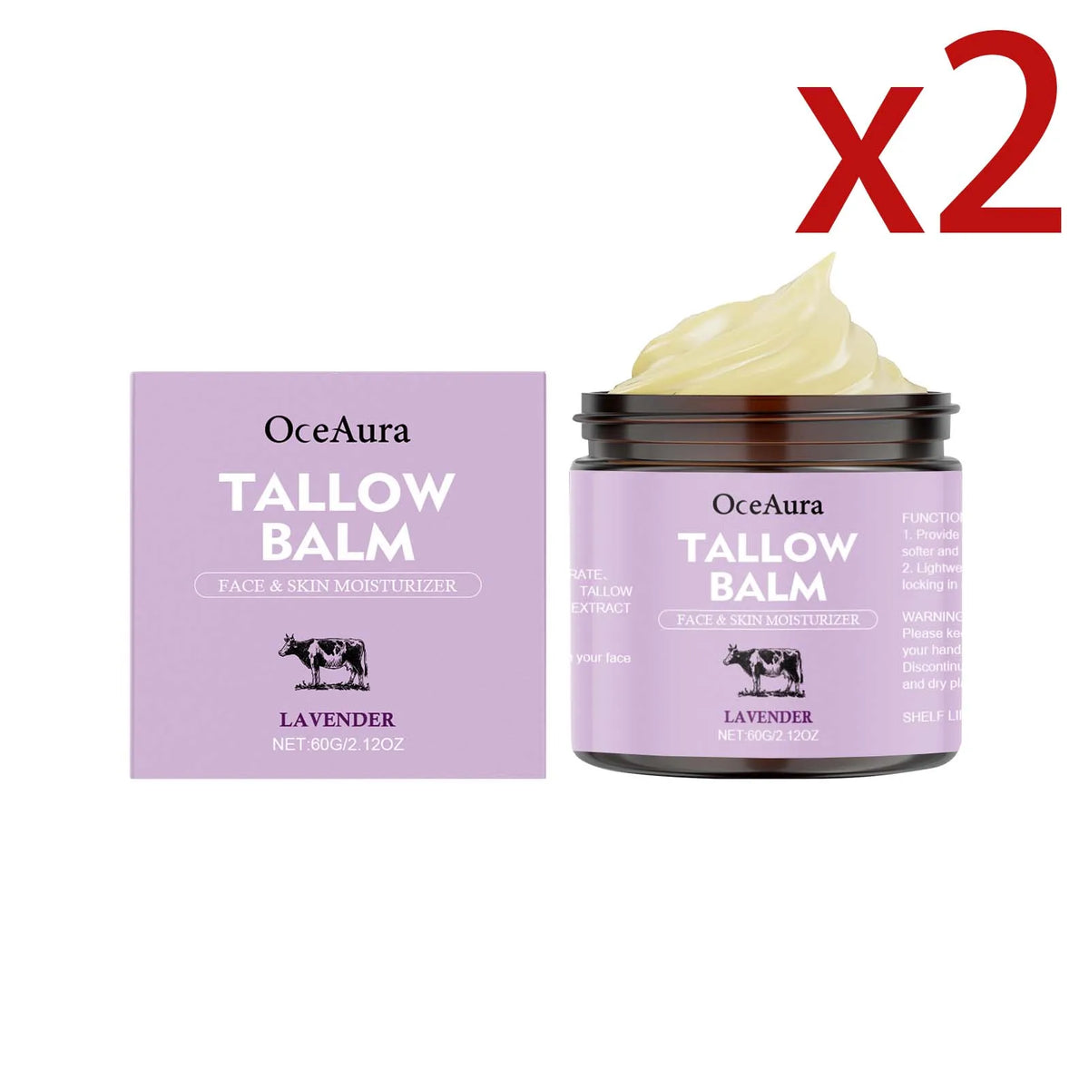 OceAura Lavender Tallow Moisturizing Body Cream 60g