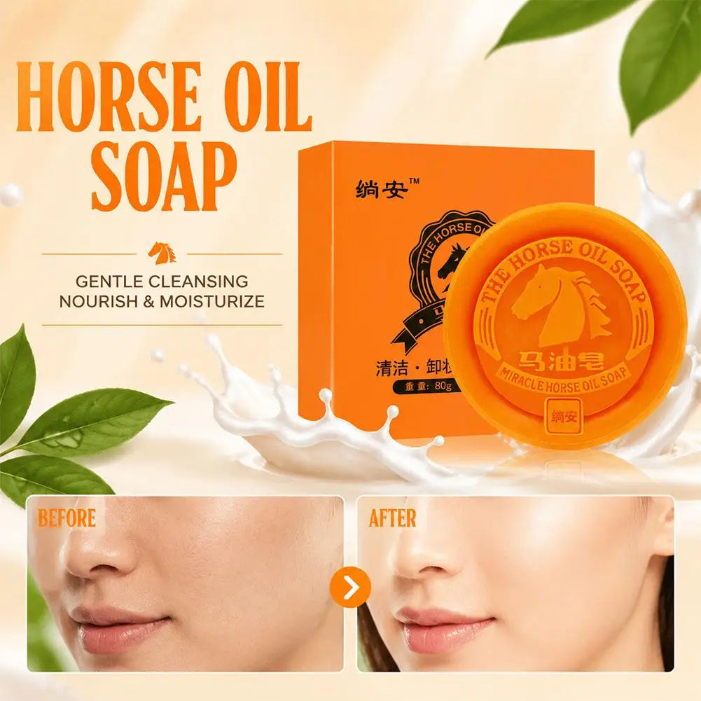 Horse Oil Soap Face Facial Body Moisturizing Cleansing Handmade Bar