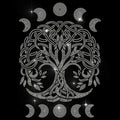 Tree of Life Rhinestone Iron-On Applique | Moon Phase Design