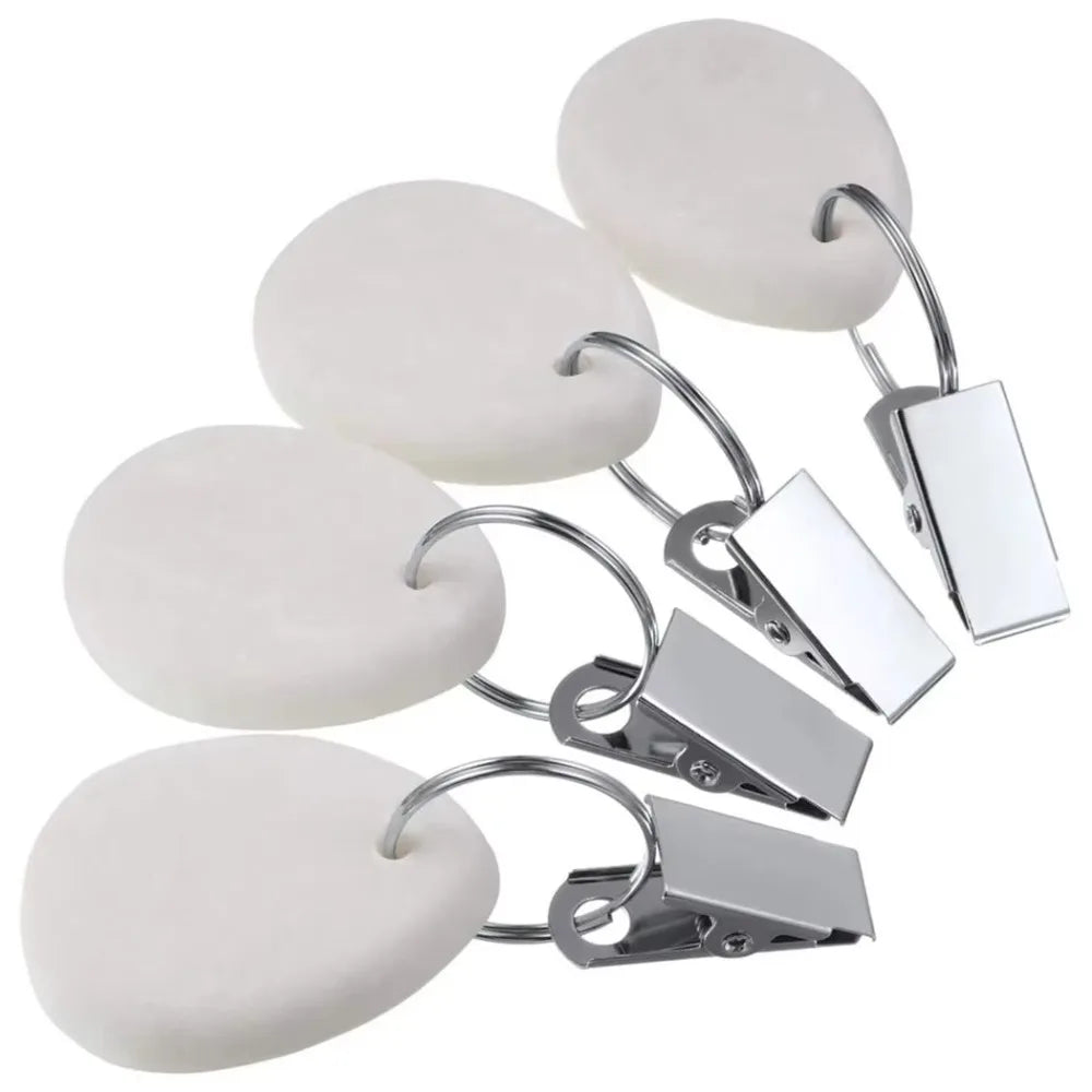 Marble Teardrop Tablecloth Weights with Metal Clips – Set of 4