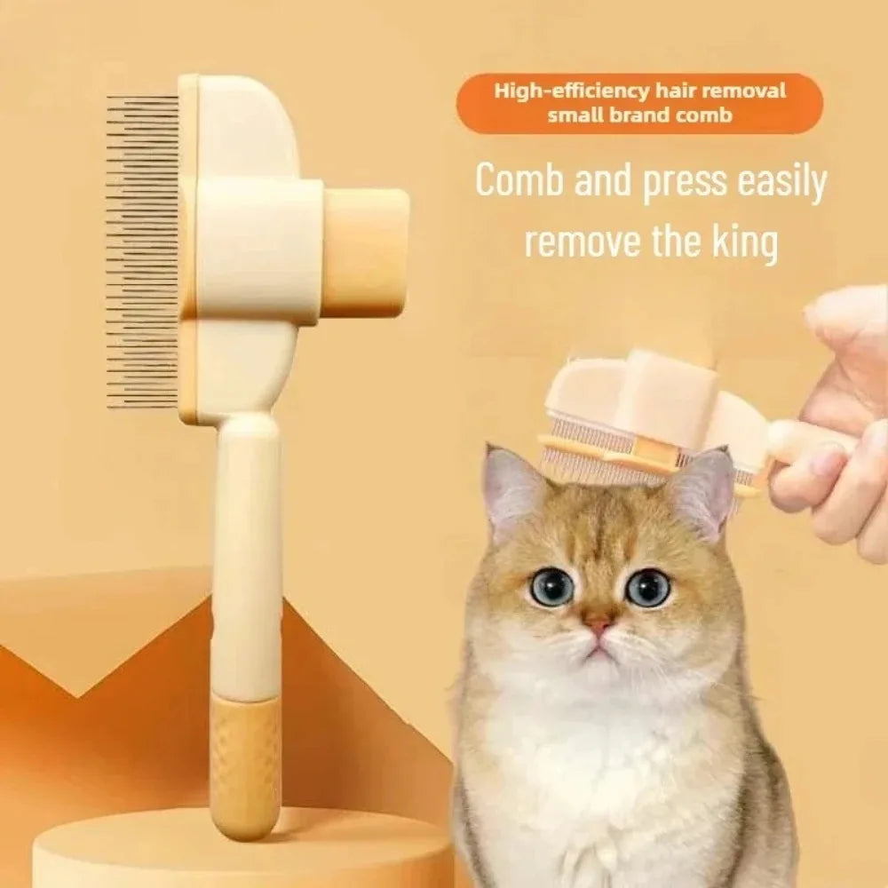 Self-Cleaning Steel Dog Comb – Detangling & Hair Removal Tool