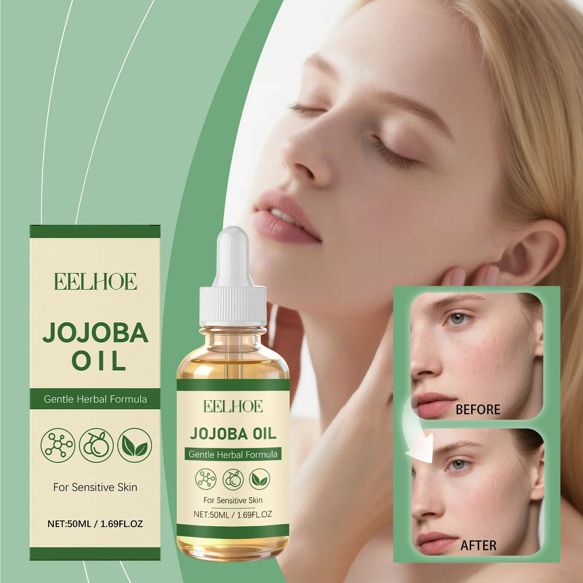 Jojoba Oil Roll-On 50ml | Hair, Skin & Cuticle Care Oil