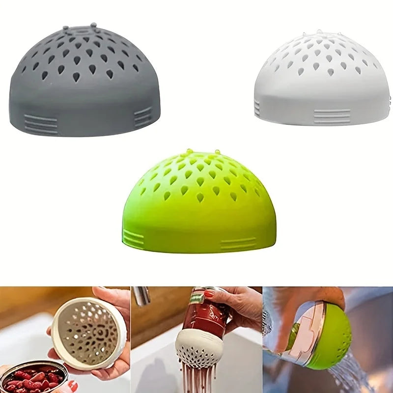 2-Pack Silicone Can Strainer – Mini Kitchen Sieve & Drainer